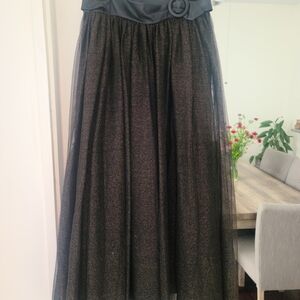 BCBGMaxAzria Black and Gold Maxi Skirt